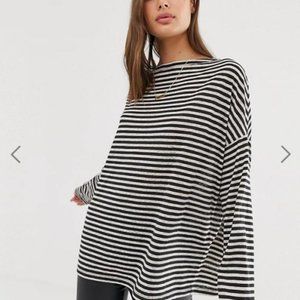 All Saints Rita Stripe Tee // Black & White